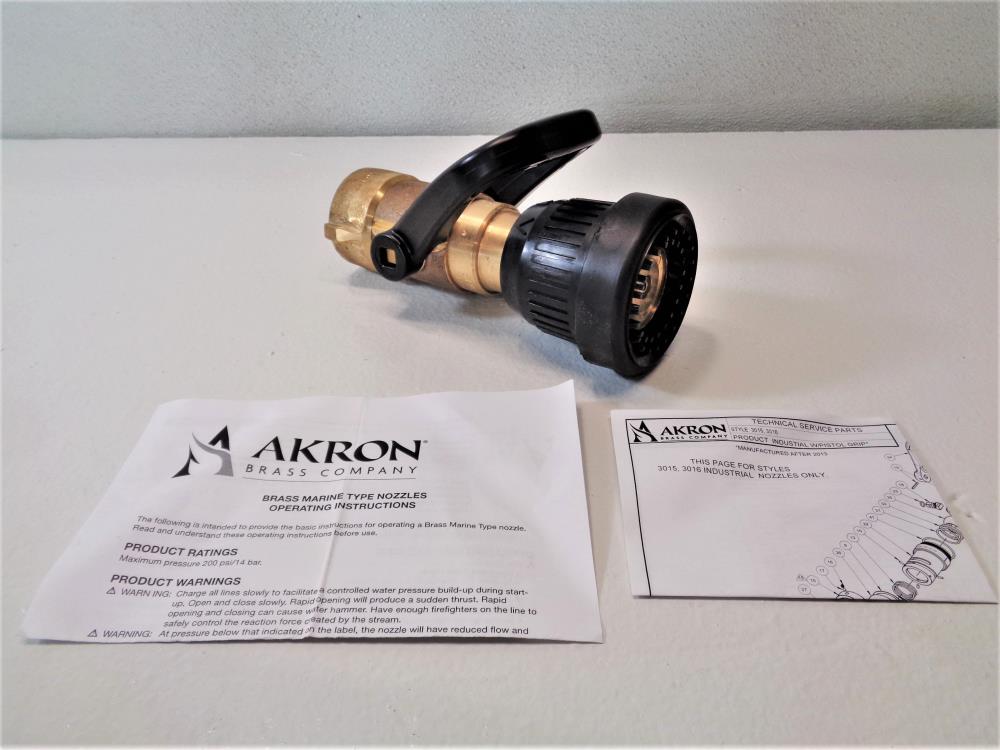 Akron Brass Fog Nozzle 1.50" NH, 95 GPM, Style #3015